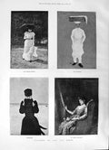 Old 1891 Jan Van Beers Pictures Parasol Rouge Patissier Frileuse Sole Victorian