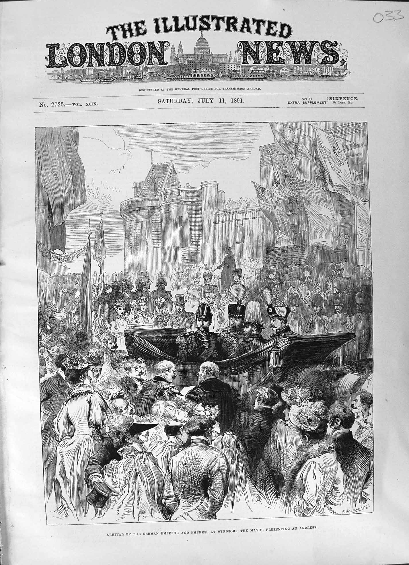 Old 1891 German Emperor Empress Windsor Arrival Mayor Presenting Addr Victorian
