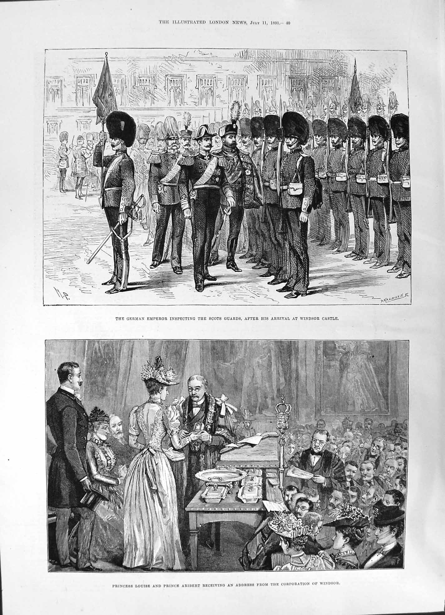 Old 1891 German Emperor Windsor Princess Louise Prince Aribert Gladst Victorian