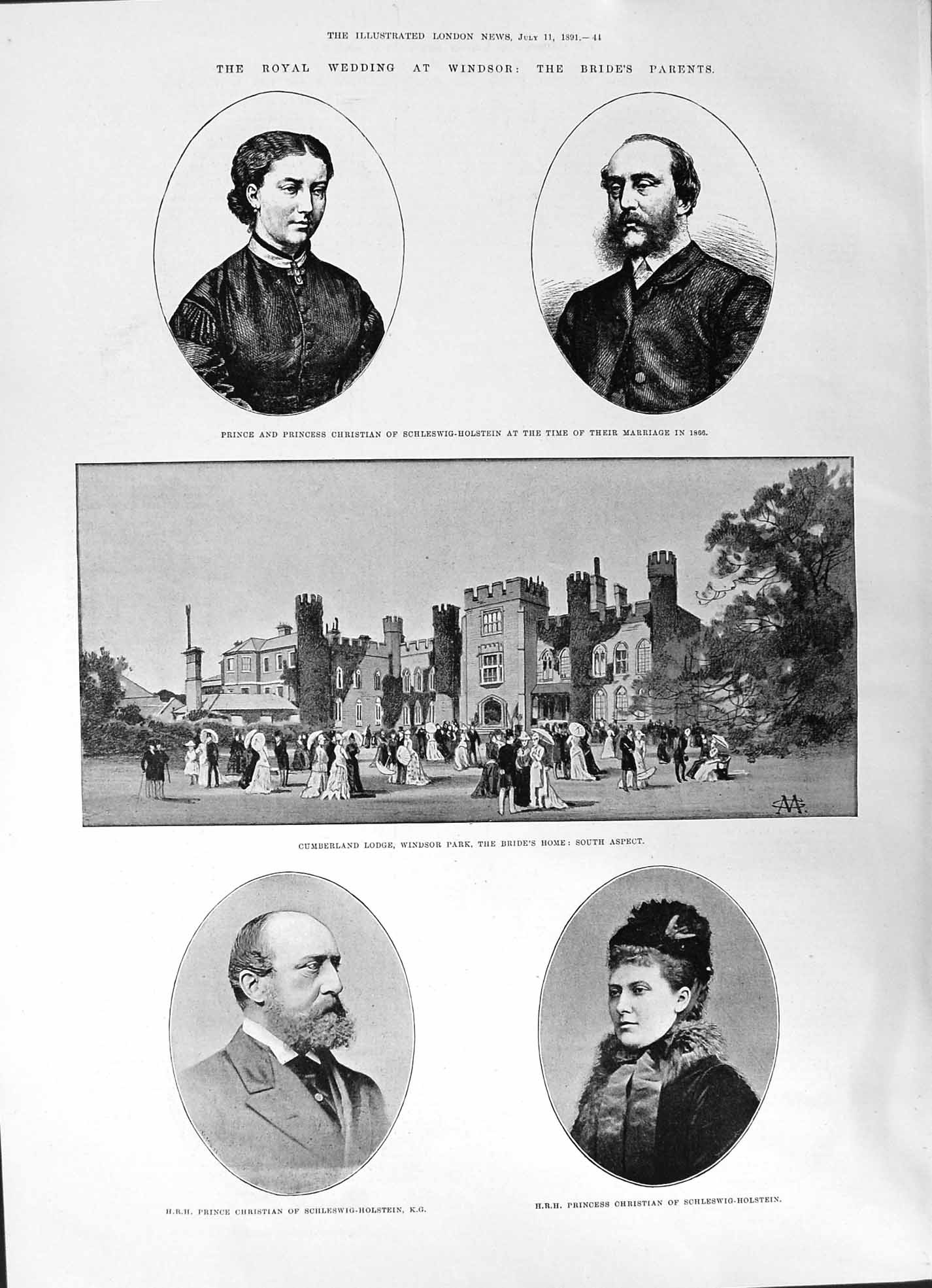 Old 1891 Windsor Park Royal Wedding Bride'S Parents Prince Princess C Victorian