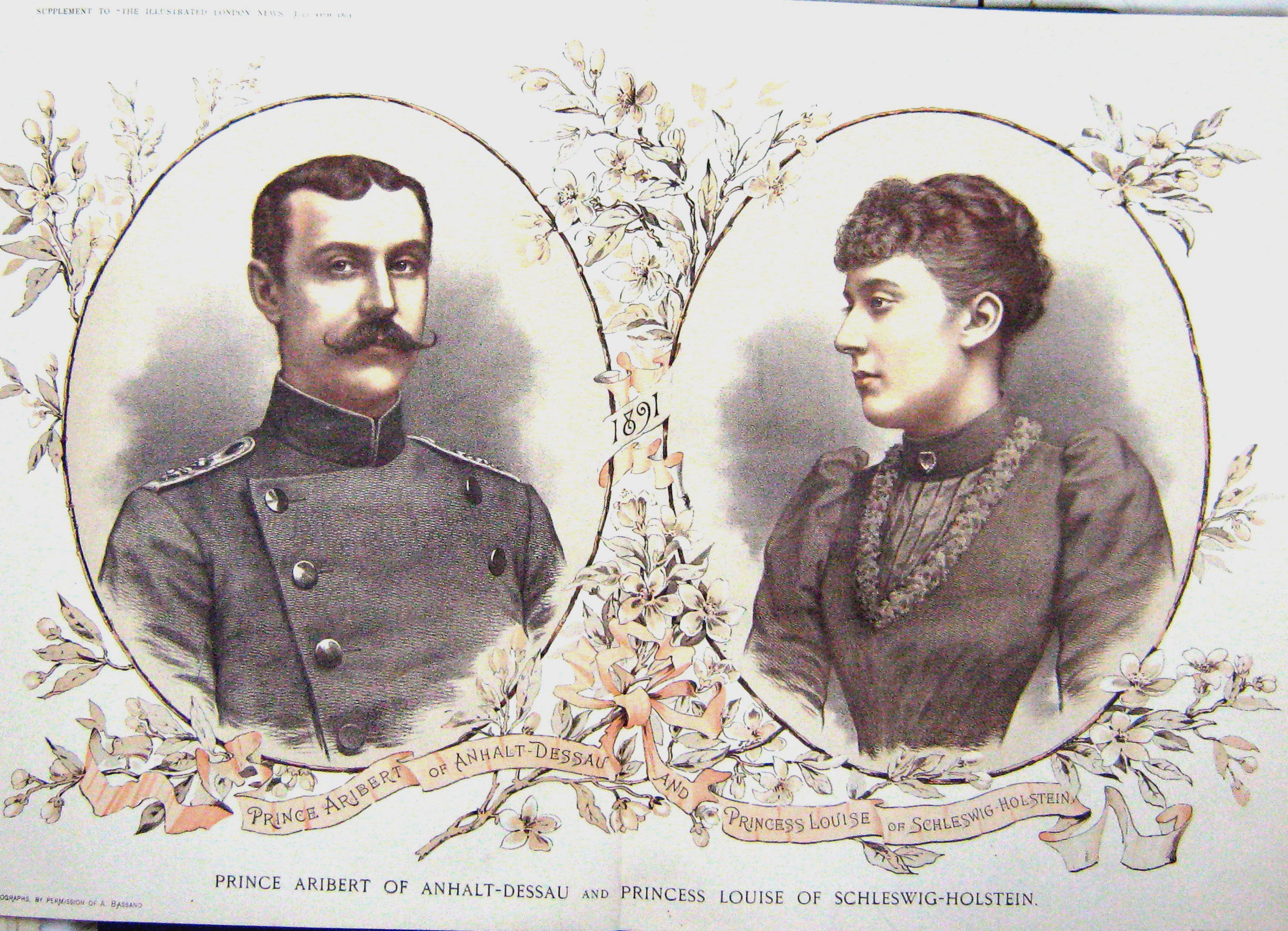 Old 1891 Anhalt-Dessau Prince Aribert Schleswig-Holstein Princess Lou 0 19th