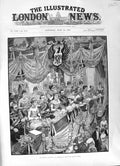 Antique Old Print 1891 German Emperor Empress Royal Italian Opera Forestier