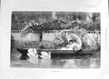 Old 1891 Sweet Summer Days Woman Boat Lake Swans Outdoor Scene Nighti Victorian