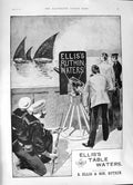 Old 1891 Advertisement Ellis Ruthin Table Waters Navy Boat Sailors Sc Victorian
