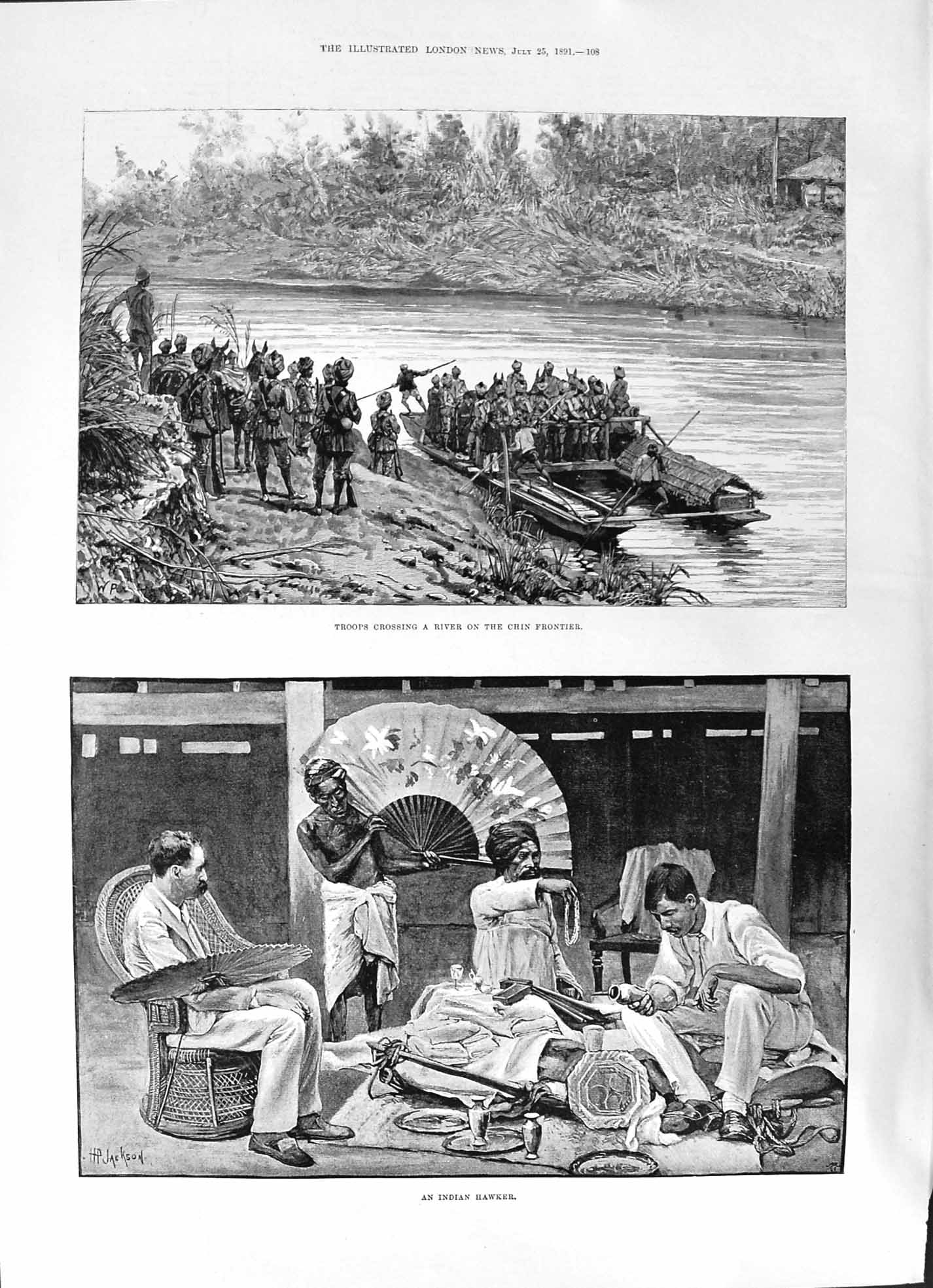 Old 1891 Chin Frontier Burmah Troops Indian Hawker Edith Chester Pant Victorian