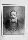 Antique Old Print 1891 Portrait Late Hon. James Russell Lowell Bearded Man
