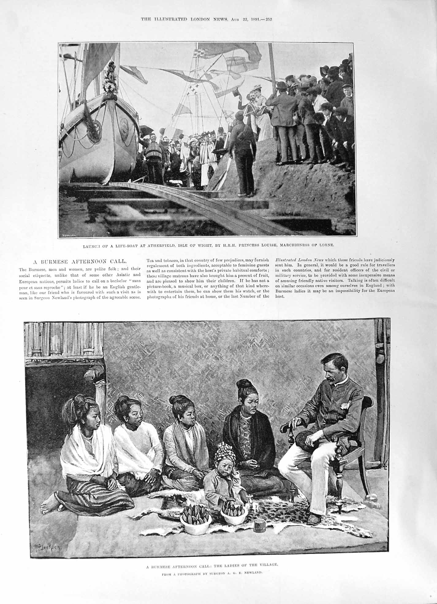 Old 1891 Life-Boat Crew Launch Atherfield Princess Louise Burmese Lad Victorian