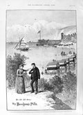Old 1891 Beecham'S Pills Medicnie London Ingram Brothers Seaside Scen Victorian