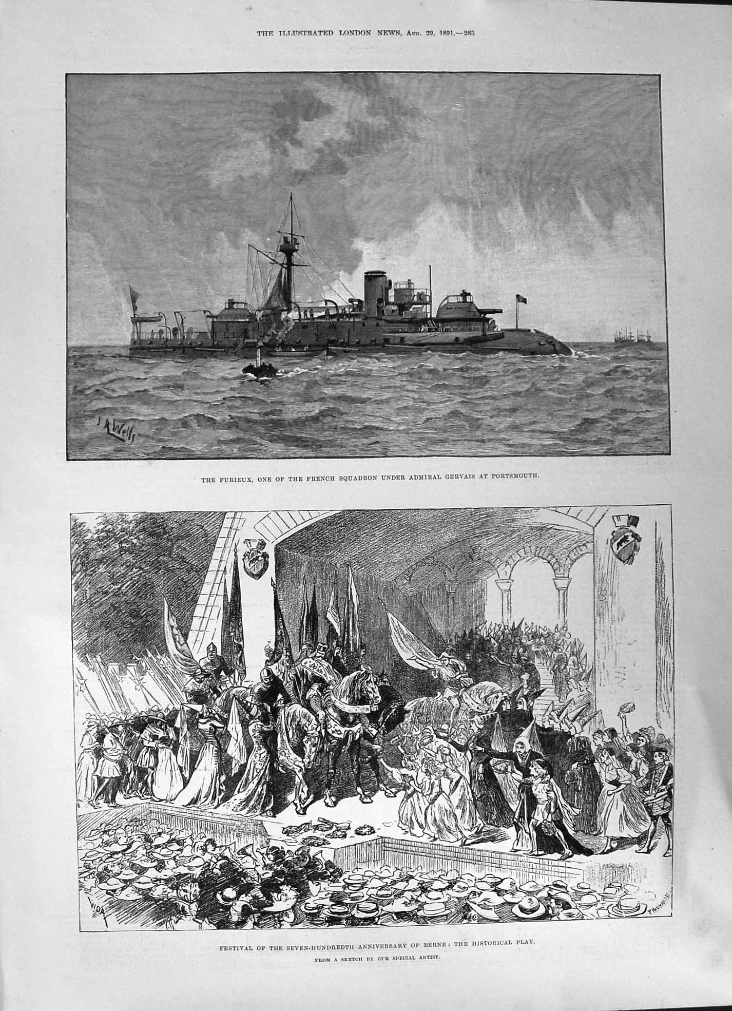 Old 1891 Furieux Squadron Gervais Berne Anniversary Festival Olave No Victorian