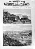Antique Old Print 1891 Chile Civil War Valparaiso Beach Scene Vina Del Mar Rac