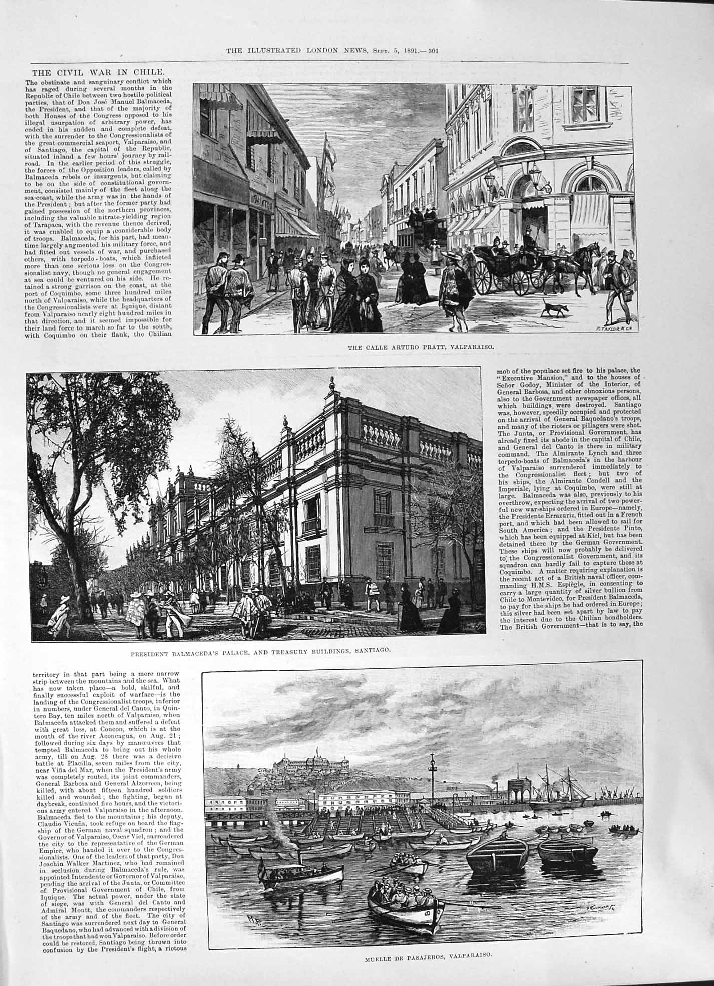 Old 1891 Calle Arturo Pratt Balmaceda Palace Muelle Pasajeros Valpara Victorian
