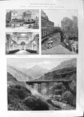 Print 1891 Chile Revolution Congress Santiago Hall Corpus Christi Railway Bridg