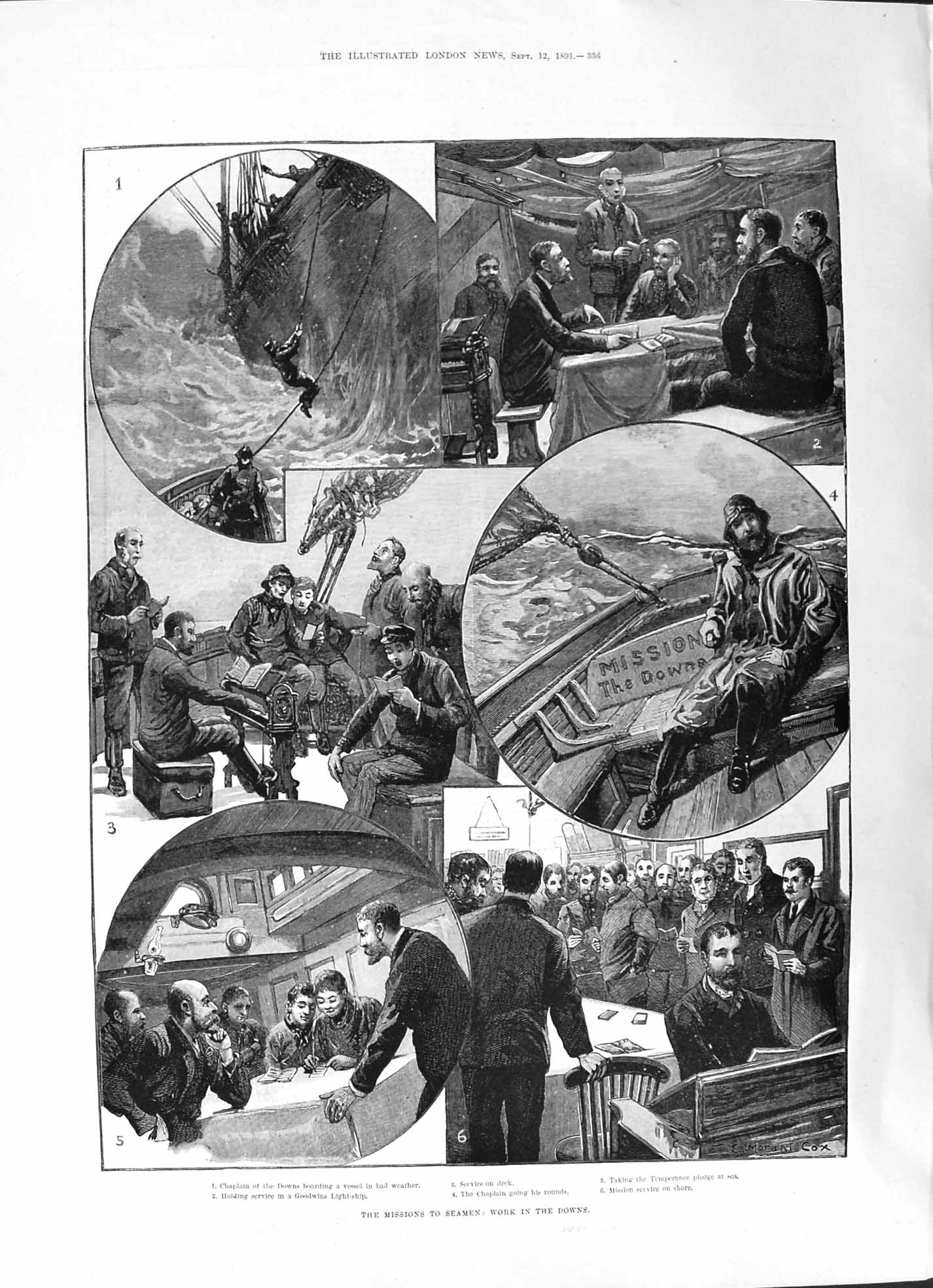 Print 1891 Seaman Missions Downs Work Ship Batak-Karo Men Women Village Jules