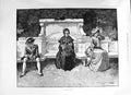 Old 1891 Outdoor Garden Scene Woman Man Trans-Baikal Sketch Lake Baik Victorian