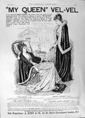 Antique Print 1891 Queen Vel-Vel Dress Fabric Hunt London Lyons Silk Velvet