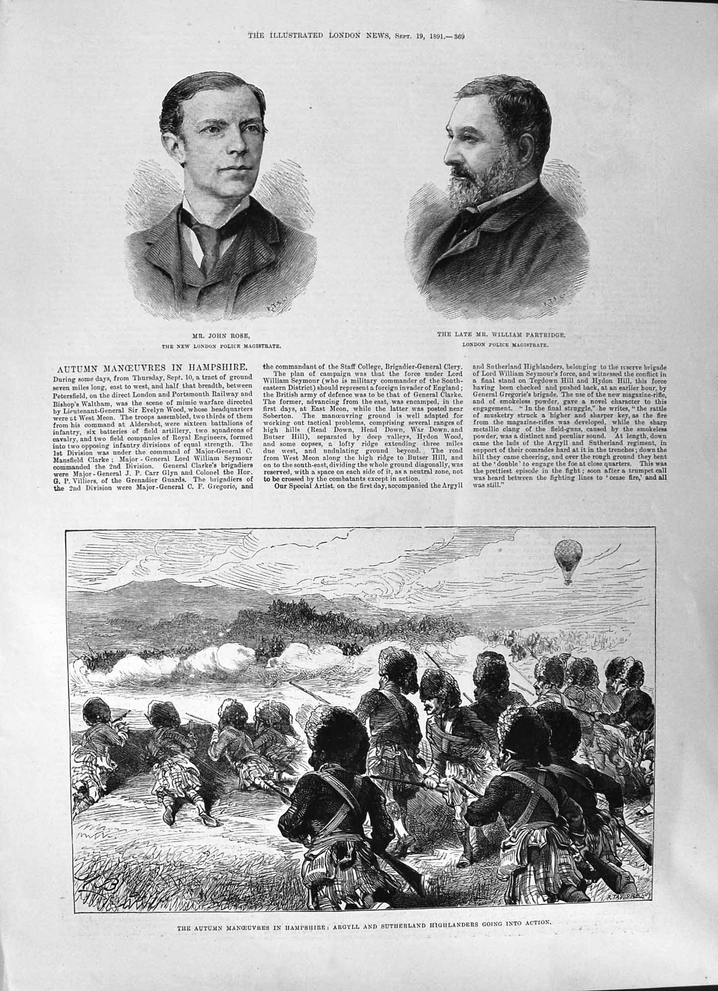 Old 1891 Rose Partridge Argyll Sutherland Highlanders Bowlby Carter V Victorian