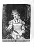 Old 1891 Young Woman Window Felix Schorig Towrows Hereford Festival C Victorian