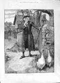 Old 1891 Michealmas Vision Geese Wilson Outdoor Scene Steell Hare Ver Victorian