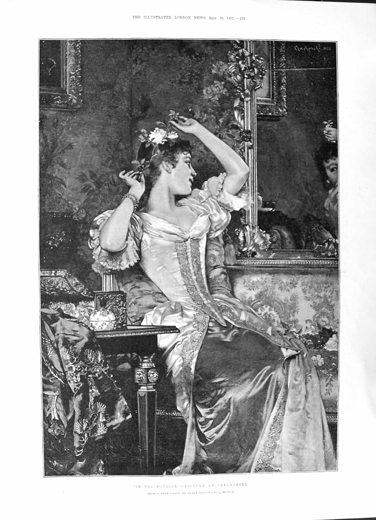 Old 1891 Boudoir Czachorski Beautiful Lady Woman Memorial Christopher Victorian