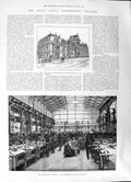 Old Print 1891 Royal Naval College Students Devonport Stag Hunting Sport 19th
