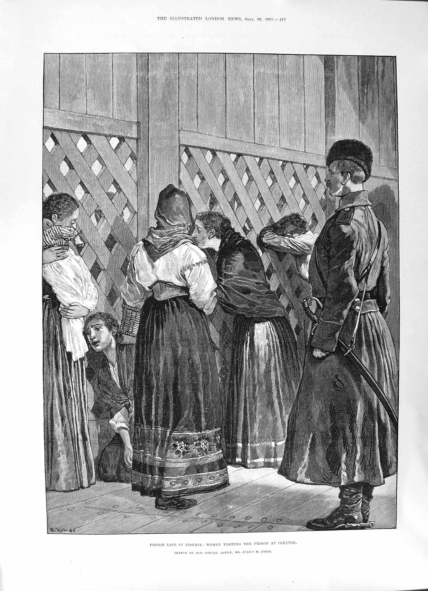 Old 1891 Siberia Prison Visiting Irkutsk Women Julius Price Kiakhta L Victorian