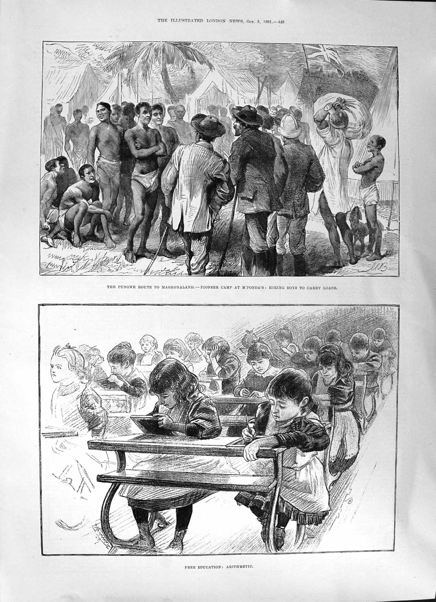 Old 1891 Pungwe Route Mashonaland Pioneer Camp M'Ponda'S Education Ch Victorian