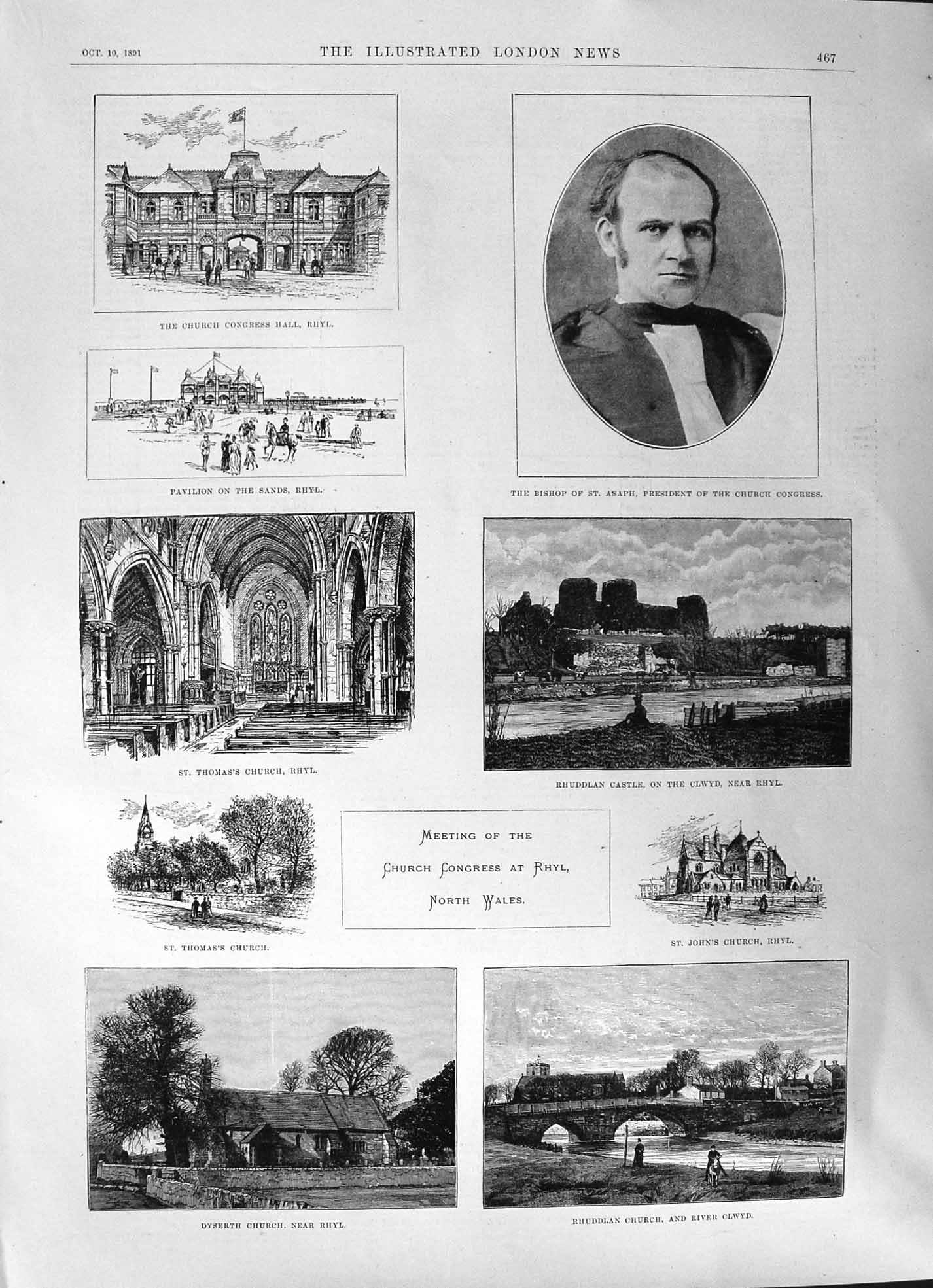 Old 1891 Church Congress Rhyl North Wales Hall Caine Peasant Horse Ru Victorian