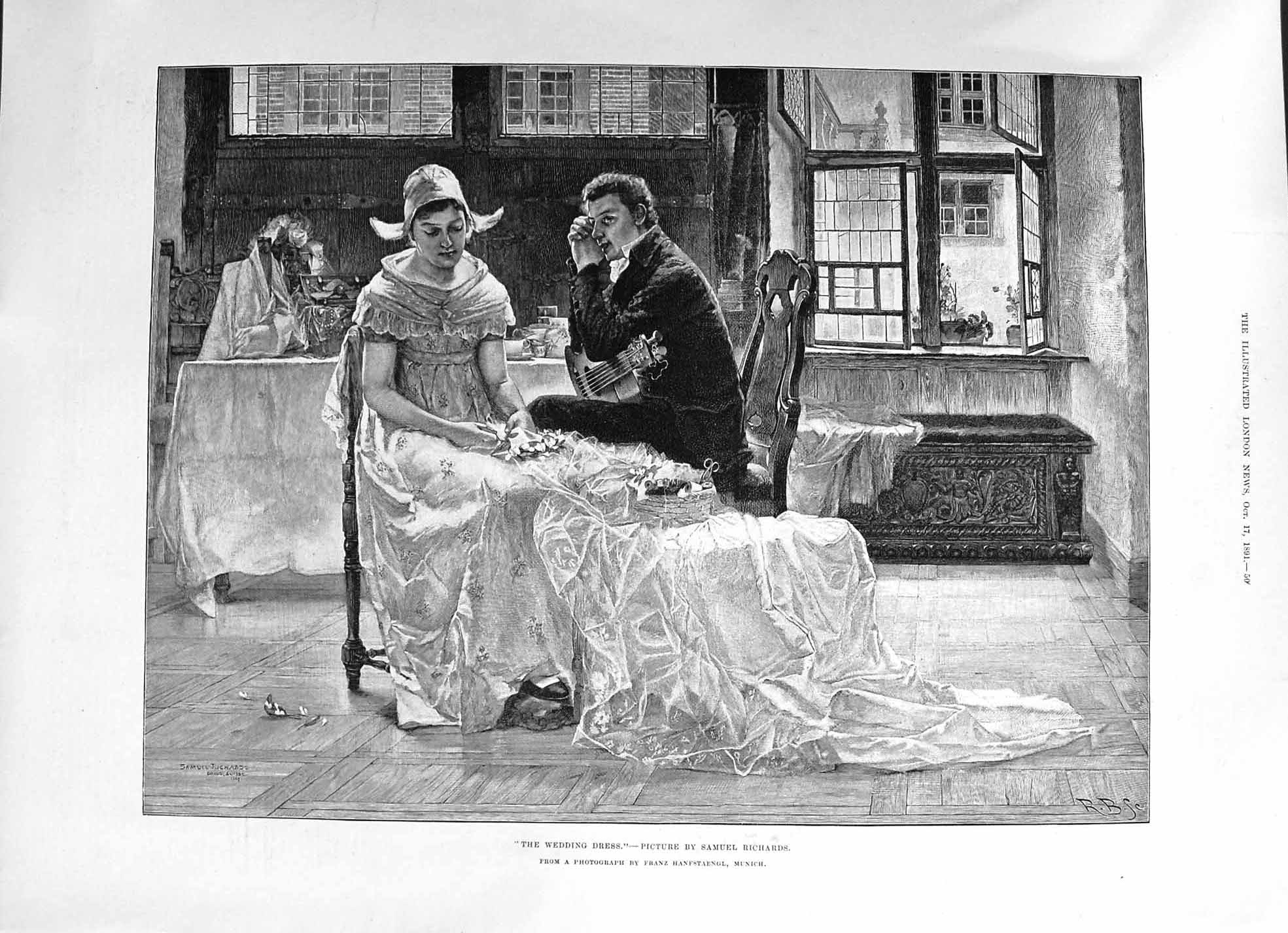 Old 1891 Wedding Dress Samuel Richards Woman Man Garibaldi Statue Mun Victorian
