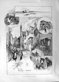 Old 1891 Sketches Rye Winchelsea Charles Parnell Dublin Scene Procession 19th