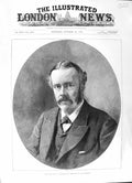 Original Old Antique Print 1891 Portrait Right Hon Balfour First Treasury Lord