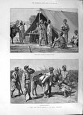 Old Print 1891 Madras Infantry Coffee-Shop Indian Army Camp Exercise Presidency