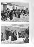 Old 1891 Camel Pony Market Ourga Bazaar Julius Price Bourriate Lady B Victorian