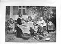 Old 1891 Children Breakfast Jochmus Mother Grandparents Family Outdoo Victorian