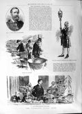 Old Print 1891 Watts Colchester Oyster Feast Mayor Lord Brooke Smith Statue John