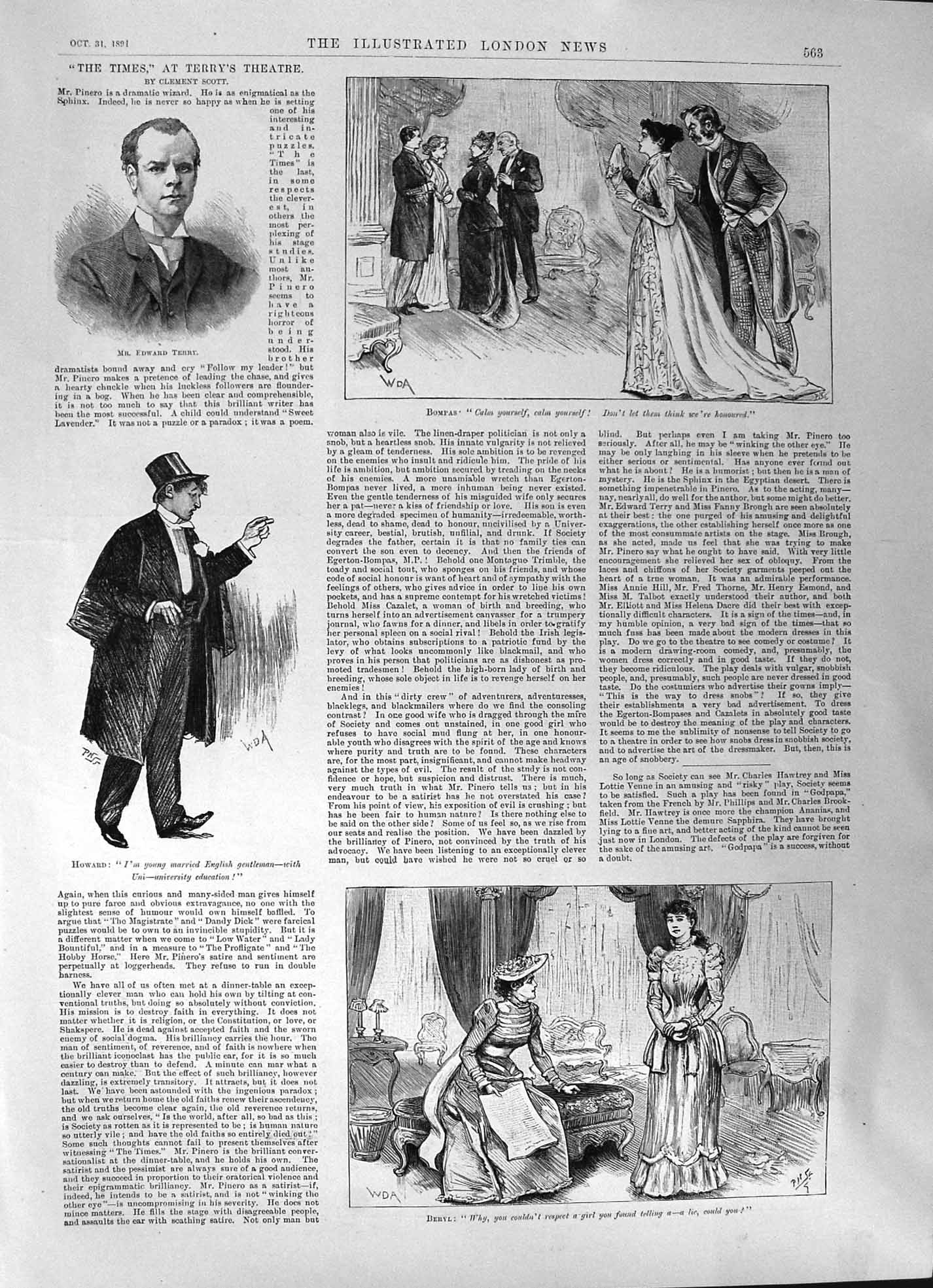 Old 1891 Edward Terry'S Theatre Meiringen Street Distress Russia Peas Victorian