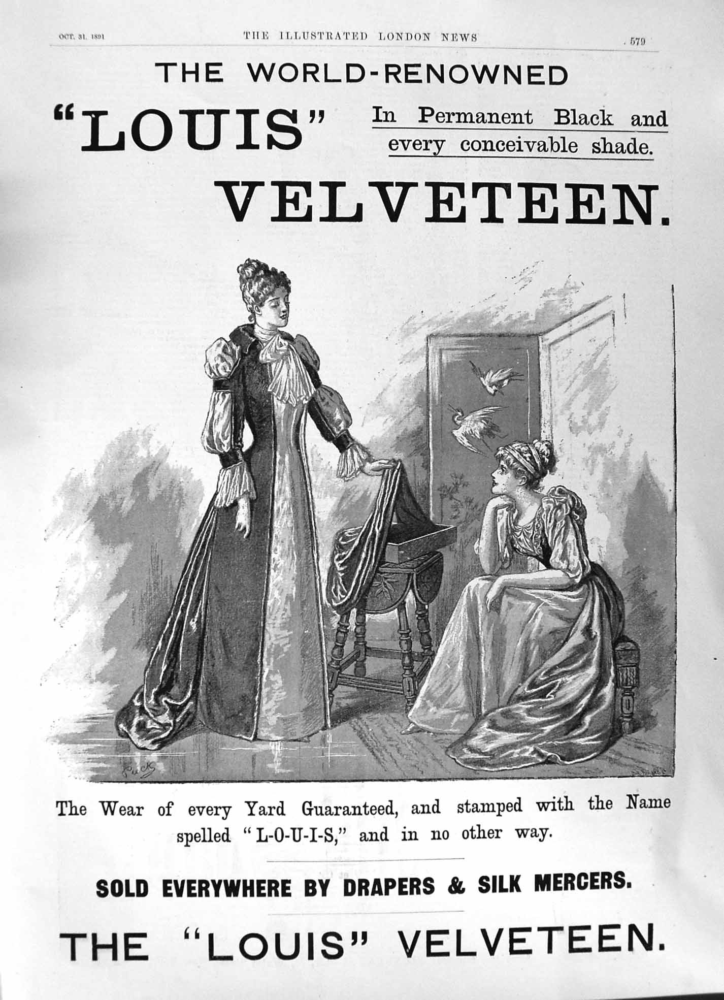 Antique Print 1891 Louis Velveteen Gsmiths Alliance Vinolia Soap Blondeau 19th