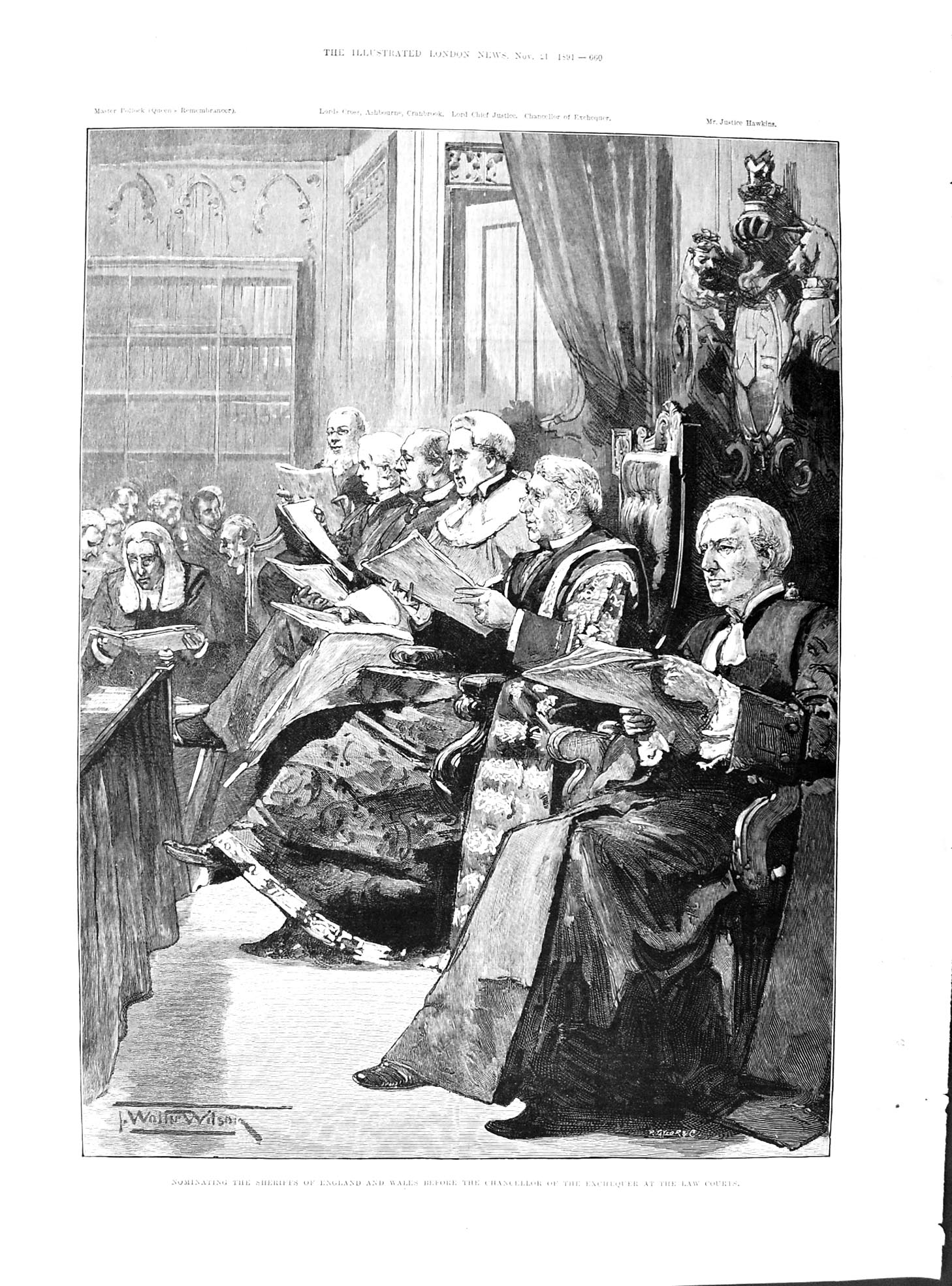 Old 1891 Wales England Sheriffs Exchequer Chancellor Law Courts Lambe Victorian