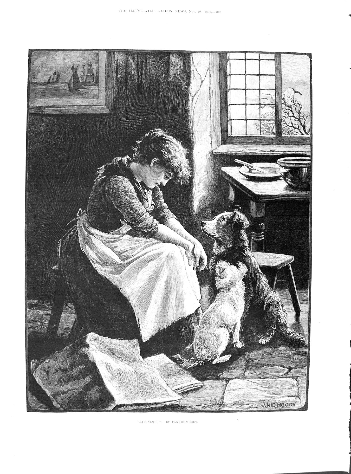 Old Antique Print 1891 Woman Dogs Fannie Moody Cyclist Montague Holbein 19th