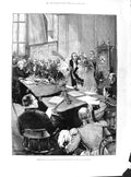 Old Print 1891 Pastoral Staff London Bishop Presentation Sion College Playhouse