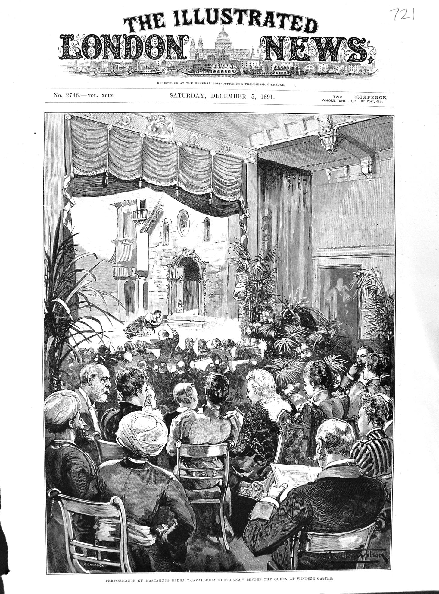 Old 1891 Mascagni'S Opera Performance Cavalleria Rusticana Windsor Ca Victorian