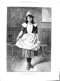 Antique Old Print 1891 Young School Girl Storey Barrie Little Minister Lang