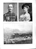 Print 1891 Prince Pless Cornwallis West Salzburg Duke Duchess Teck Princess V