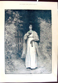 Old 1891 Devon Rose Beautiful Woman Knowles Windsor Thames Valley Flo Victorian