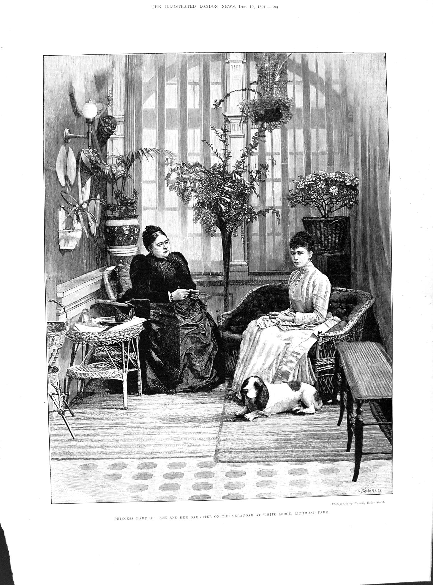 Print 1891 Teck Princess Mary Daughter White Lodge Richmond Park Kingsley Joyc
