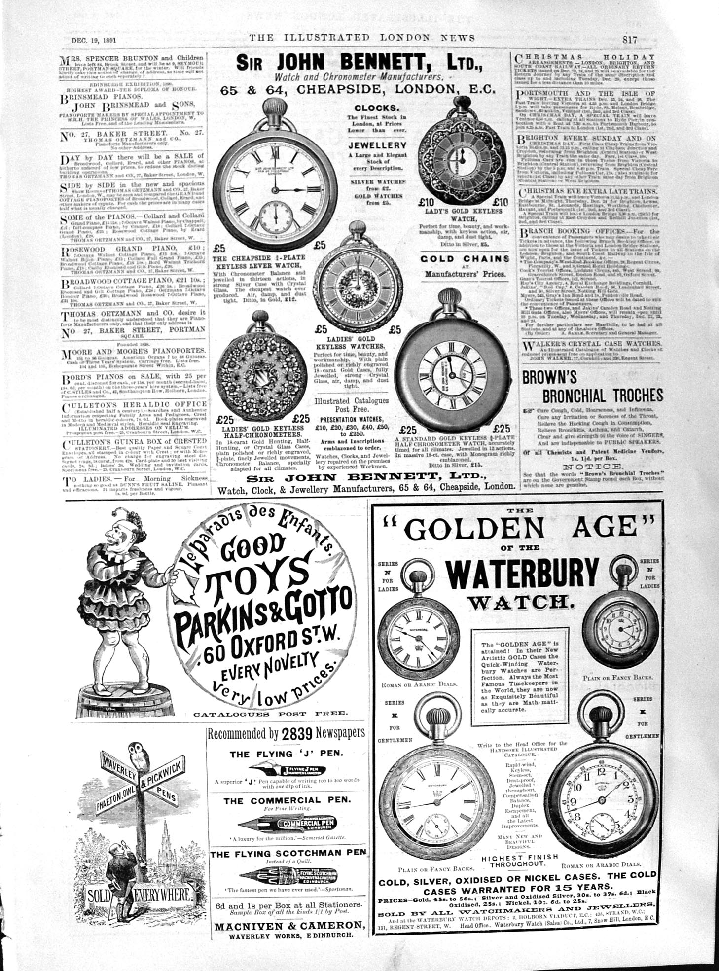 Old 1891 John Bennett Waterbury Parkins Gotto Floriline Allen Hanbury Victorian
