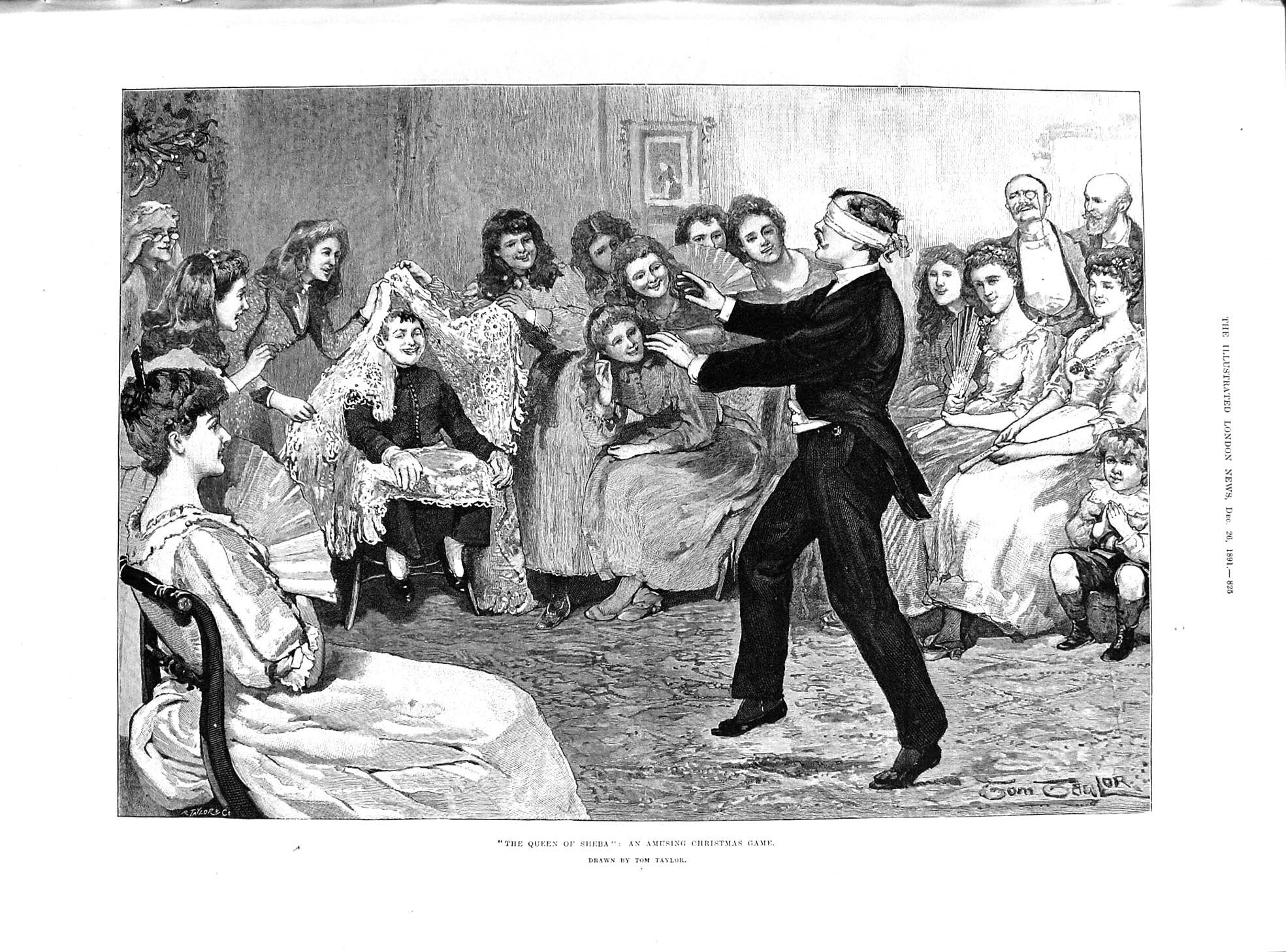 Old 1891 Queen Sheba Christmas Game Drawing Tom Taylor Samuel Gibson Victorian