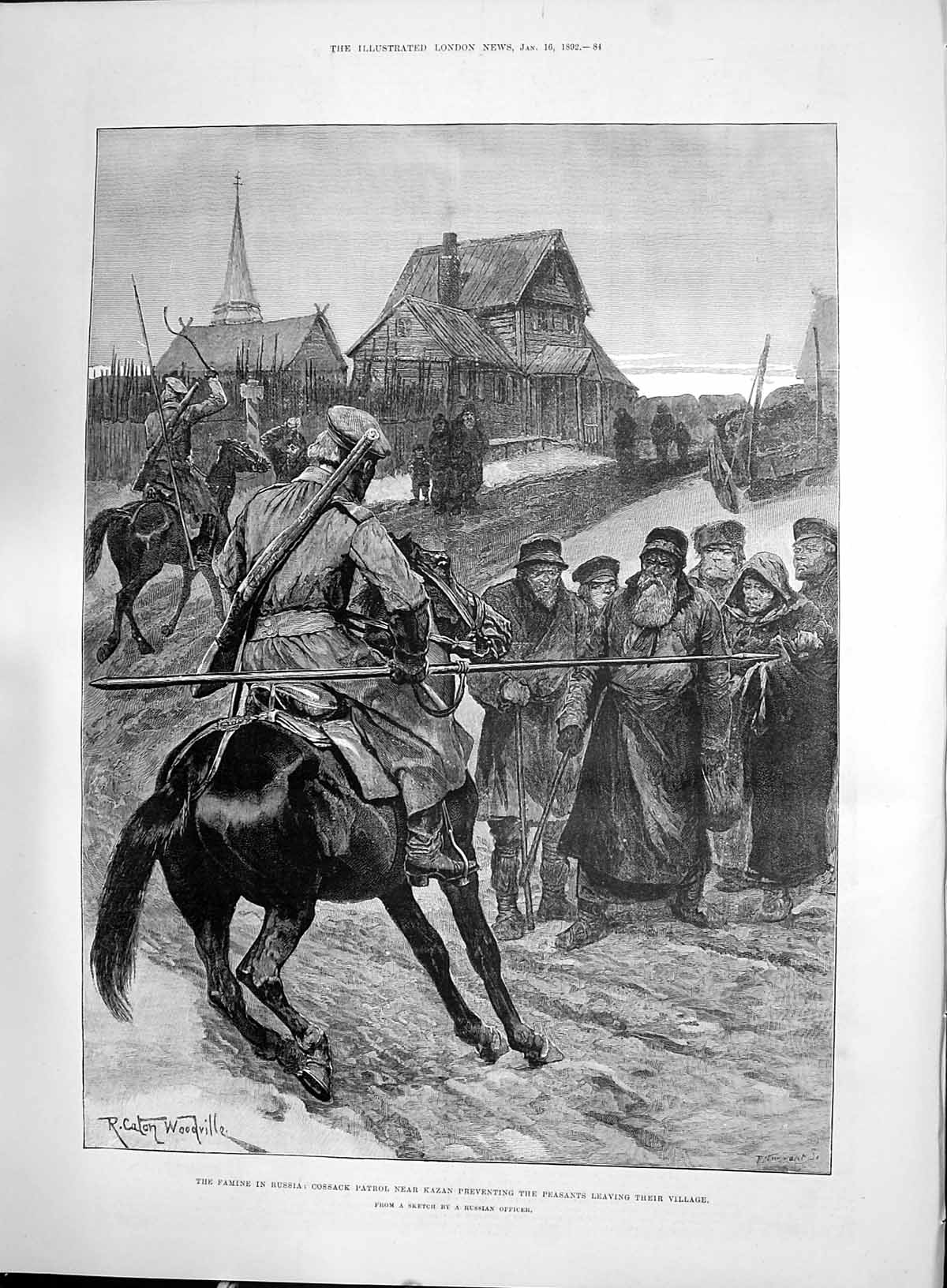 Old 1892 Famine Russia Cossack Patrol Kazan Peasants Venice Ponte Car Victorian