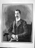 Antique Old Print 1892 Duke Clarence Woolferton Church Sandringham Norfolk 19th