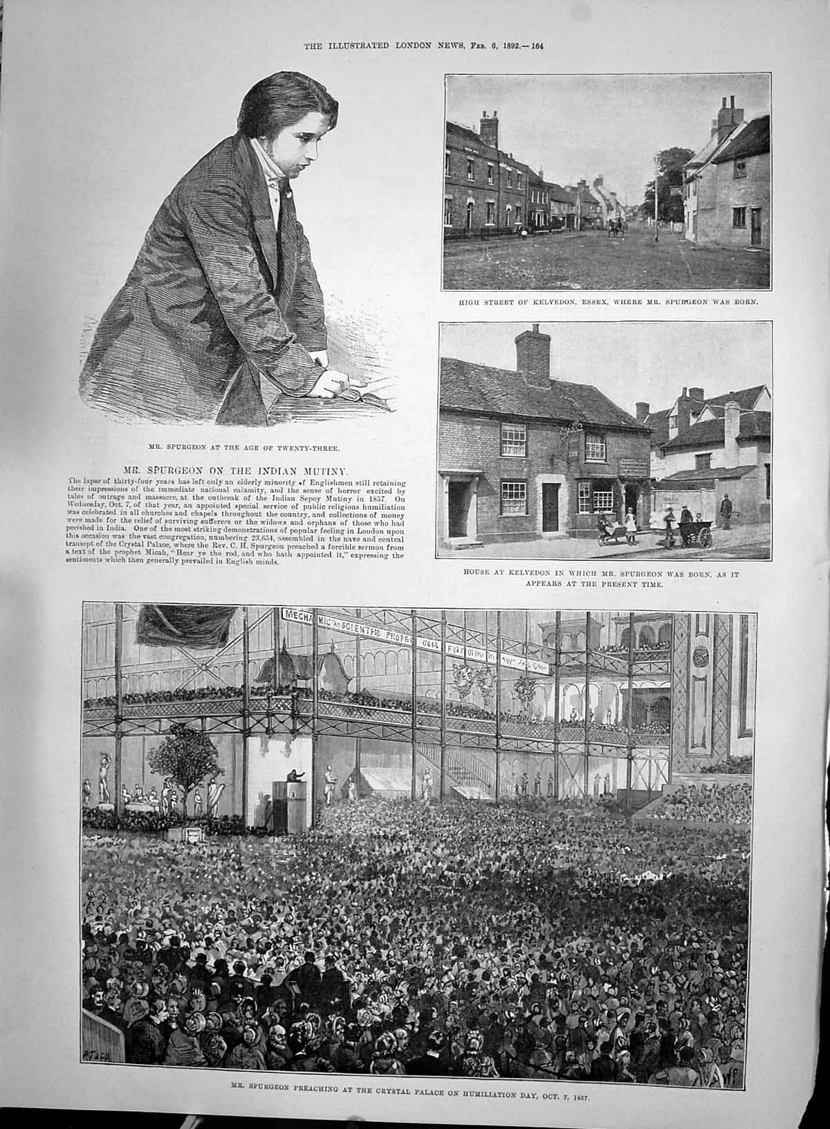 Old 1892 Spurgeon Kelvedon Essex Crystal Palace Jackson Bates Forbes Ass 19th