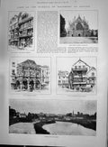 Old 1892 Exeter Canal Cathedral Guildhall War Ship H.M.S. Victoria Gr Victorian
